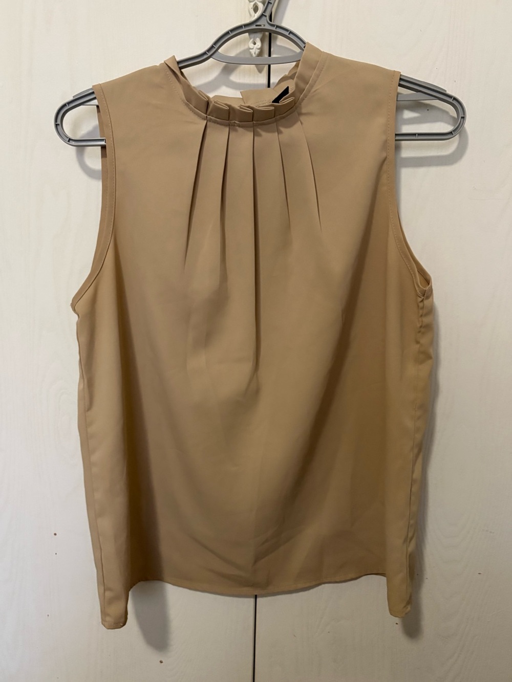 SHEIN Women's Mock Neck Sleeveless Beige Top Size M